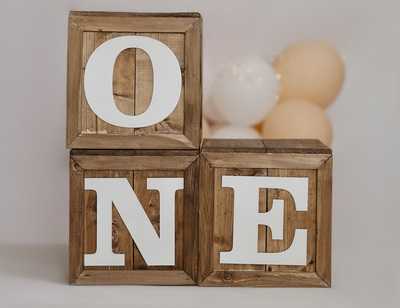 3 عدد باکس چوبی با حروف ONE