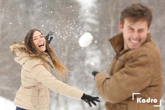 عکس خفن ژست عکاسی در برف اینستاگرام