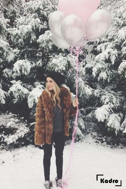 عکس خفن ژست عکاسی در برف اینستاگرام