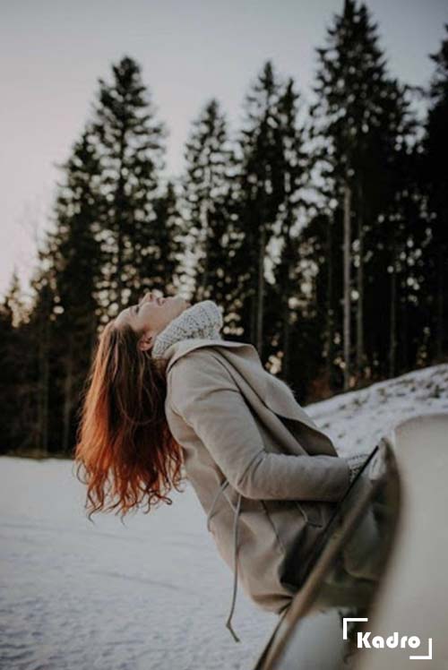 ژست عکاسی در برف دخترانه