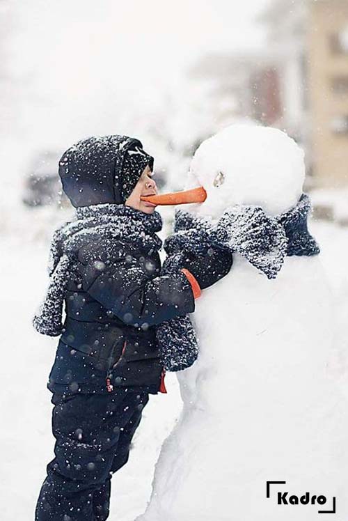 عکس خفن ژست عکاسی در برف اینستاگرام