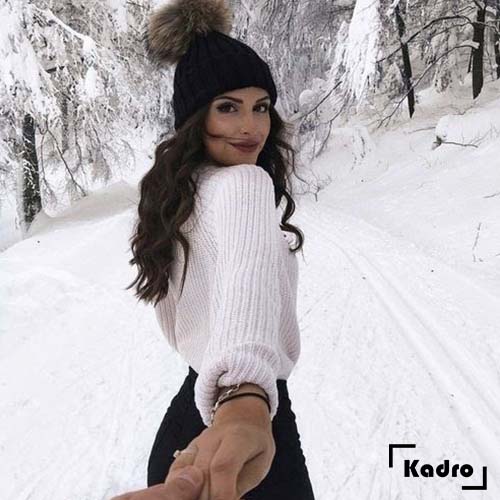 عکس خفن ژست عکاسی در برف اینستاگرام