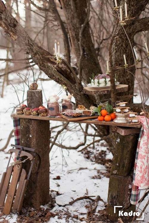 ژست عکس برفی عاشقانه