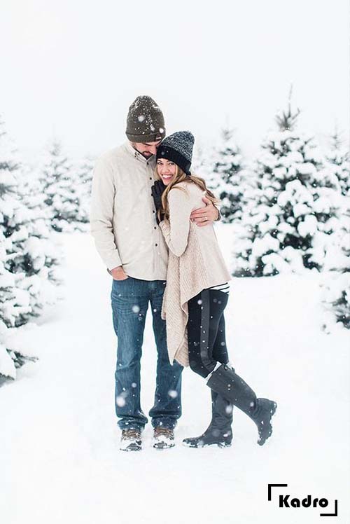 عکس خفن ژست عکاسی در برف اینستاگرام