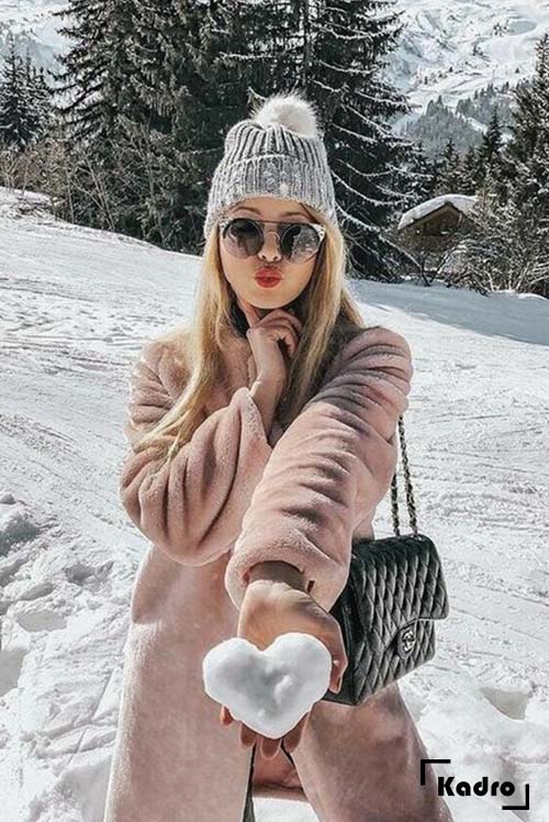 عکس خفن ژست عکاسی در برف اینستاگرام