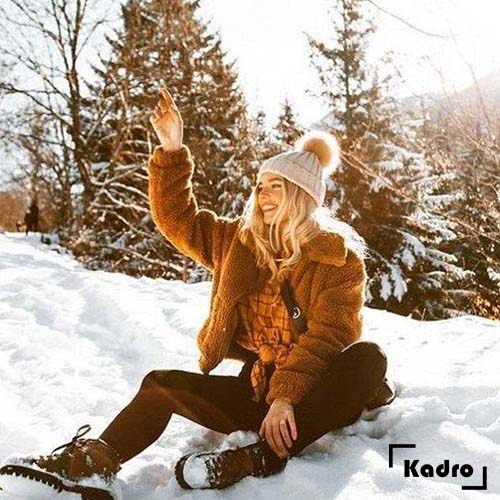 عکس خفن ژست عکاسی در برف اینستاگرام