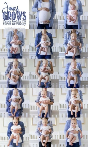 ایده عکس نوزاد و تلفیق آن با عکاسی دوران بارداری 